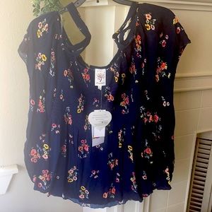 Size XL Self Esteem Navy Off the Shoulder Top